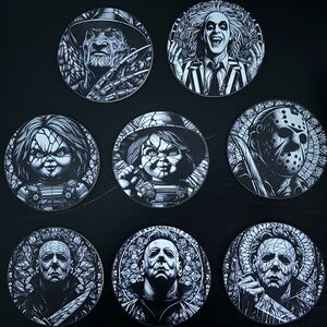 Horror Movie Character Coasters Set